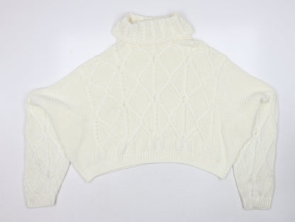 Womens UK Size 16 PRETTYLITTLETHING White Pullover Jumper