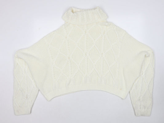 Womens UK Size 16 PRETTYLITTLETHING White Pullover Jumper