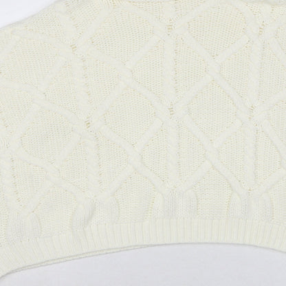 Womens UK Size 16 PRETTYLITTLETHING White Pullover Jumper