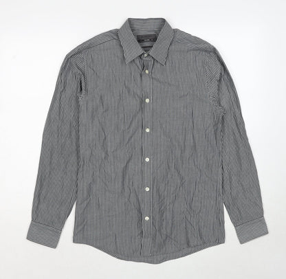 Mens UK Size S Burton Grey  Button-Up Long Sleeve Casual Shirt