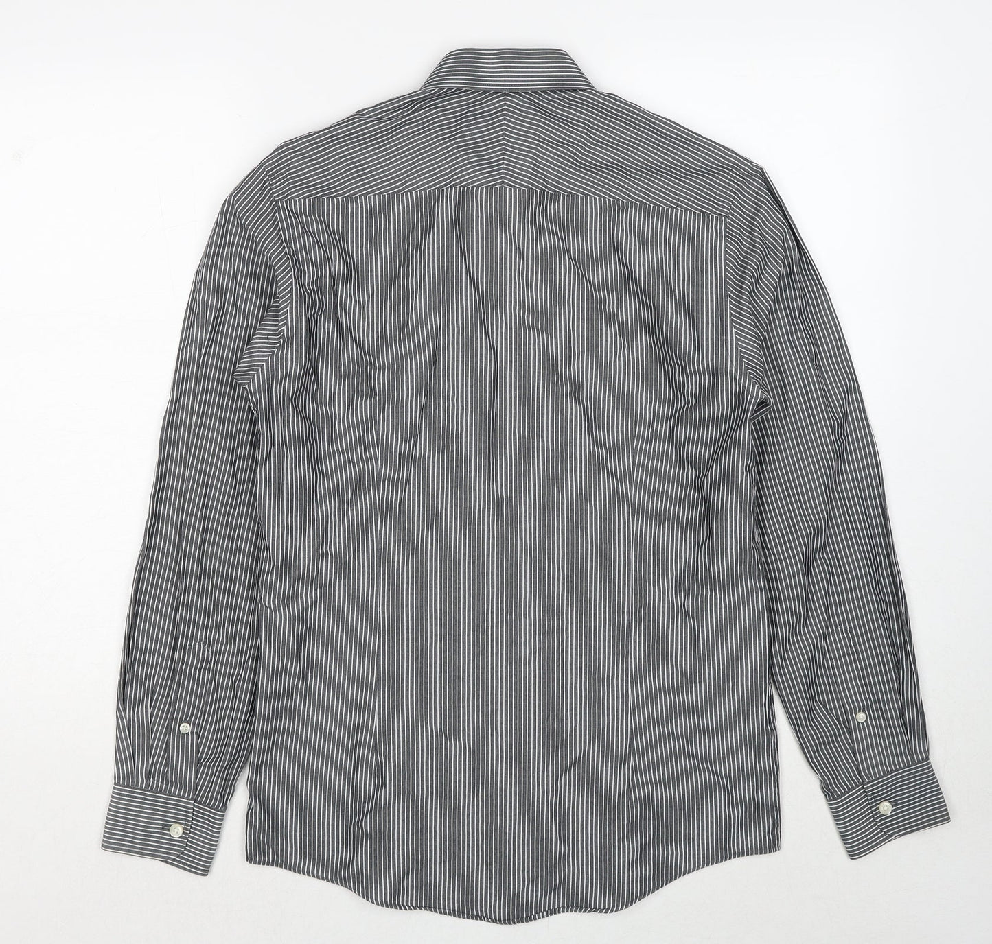 Mens UK Size S Burton Grey  Button-Up Long Sleeve Casual Shirt
