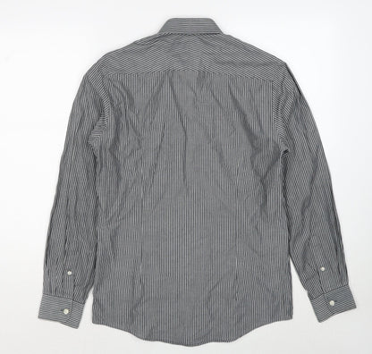Mens UK Size S Burton Grey  Button-Up Long Sleeve Casual Shirt