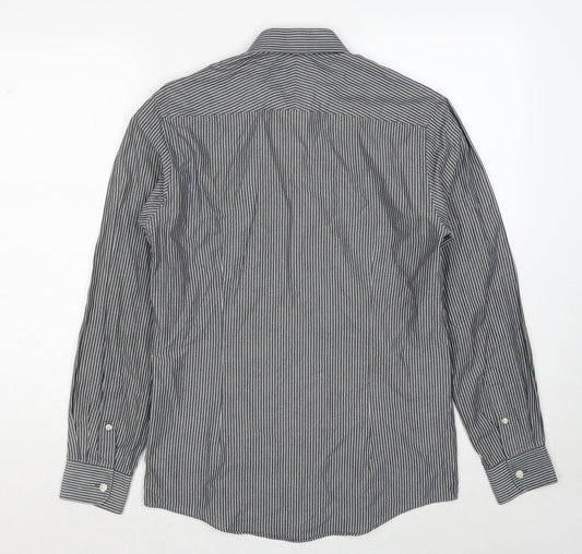 Mens UK Size S Burton Grey  Button-Up Long Sleeve Casual Shirt
