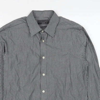Mens UK Size S Burton Grey  Button-Up Long Sleeve Casual Shirt