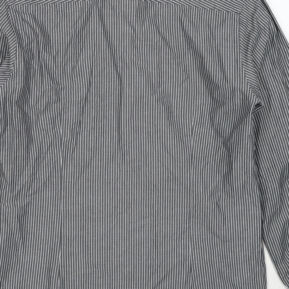 Mens UK Size S Burton Grey  Button-Up Long Sleeve Casual Shirt