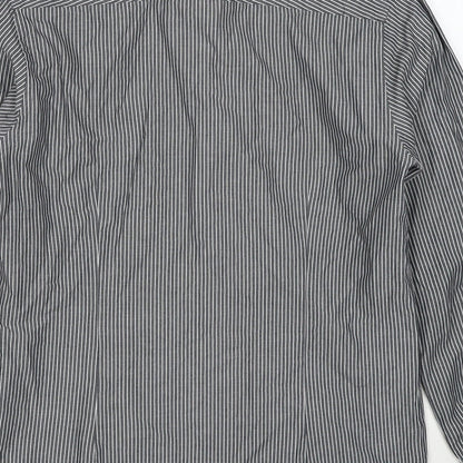 Mens UK Size S Burton Grey  Button-Up Long Sleeve Casual Shirt