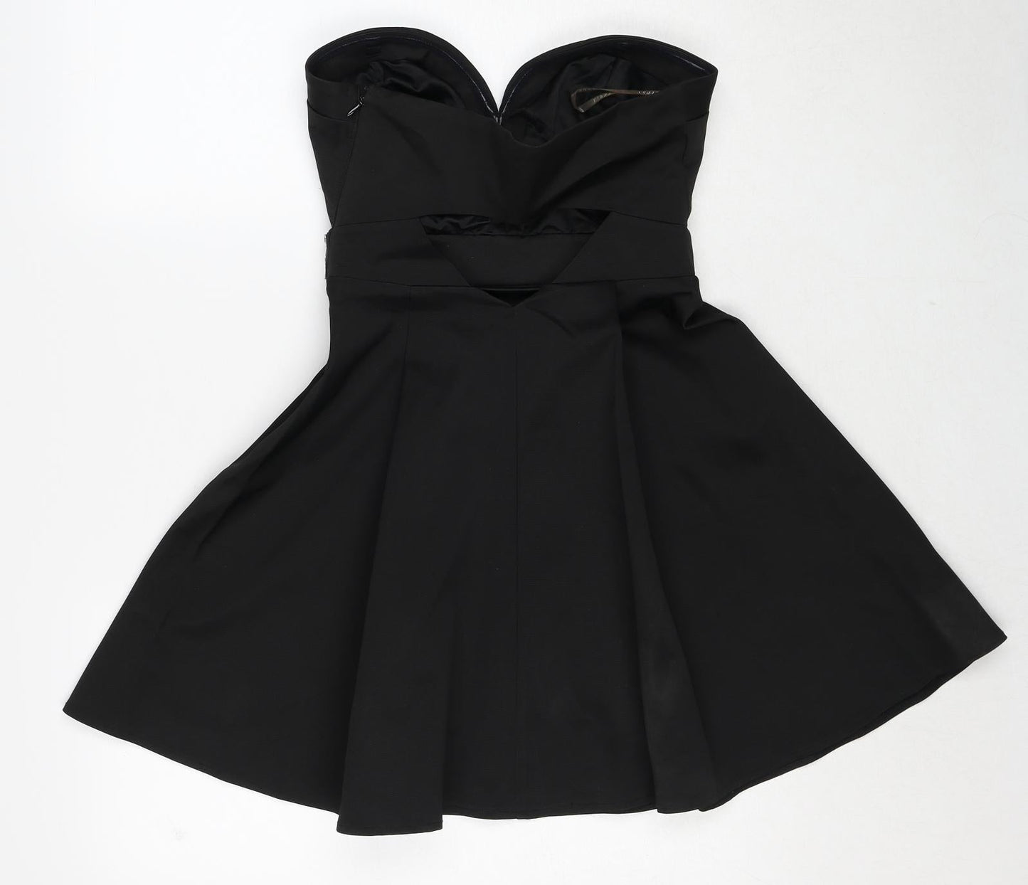 Lipsy Womens Black Polyester Ball Gown Size 8 Sweetheart Zip