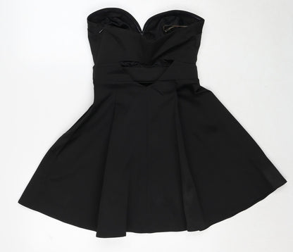 Lipsy Womens Black Polyester Ball Gown Size 8 Sweetheart Zip