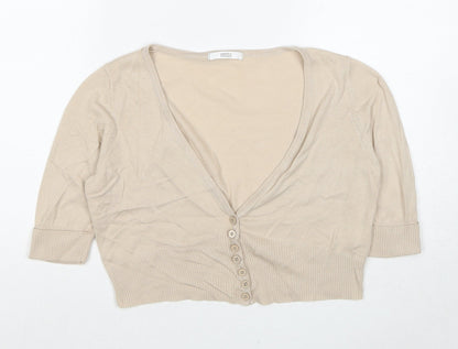 Womens UK Size 12 Marks and Spencer Beige Cardigan Jumper