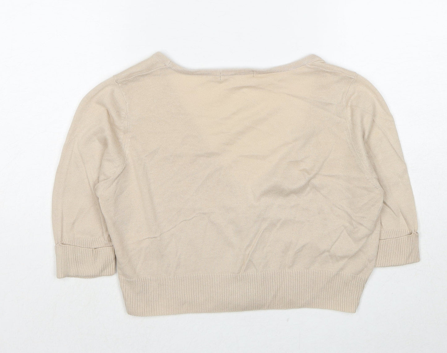 Womens UK Size 12 Marks and Spencer Beige Cardigan Jumper