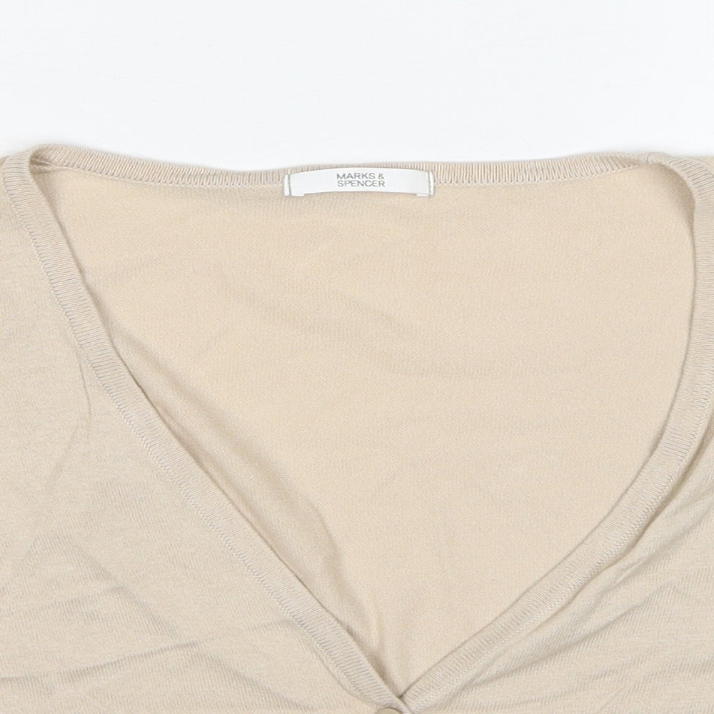 Womens UK Size 12 Marks and Spencer Beige Cardigan Jumper