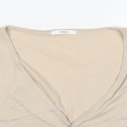 Womens UK Size 12 Marks and Spencer Beige Cardigan Jumper