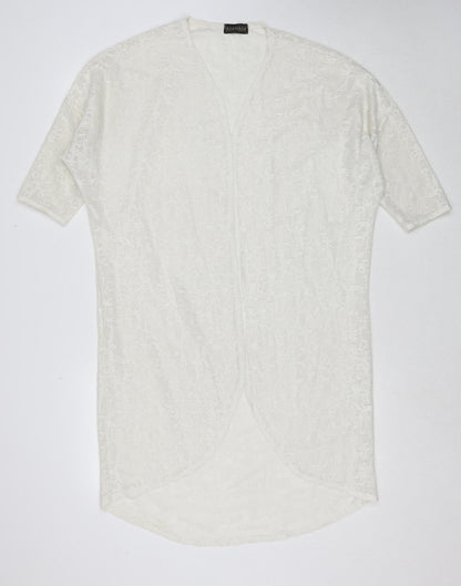 Ayanapa Womens White V-Neck Polyester Cardigan Jumper Size 8