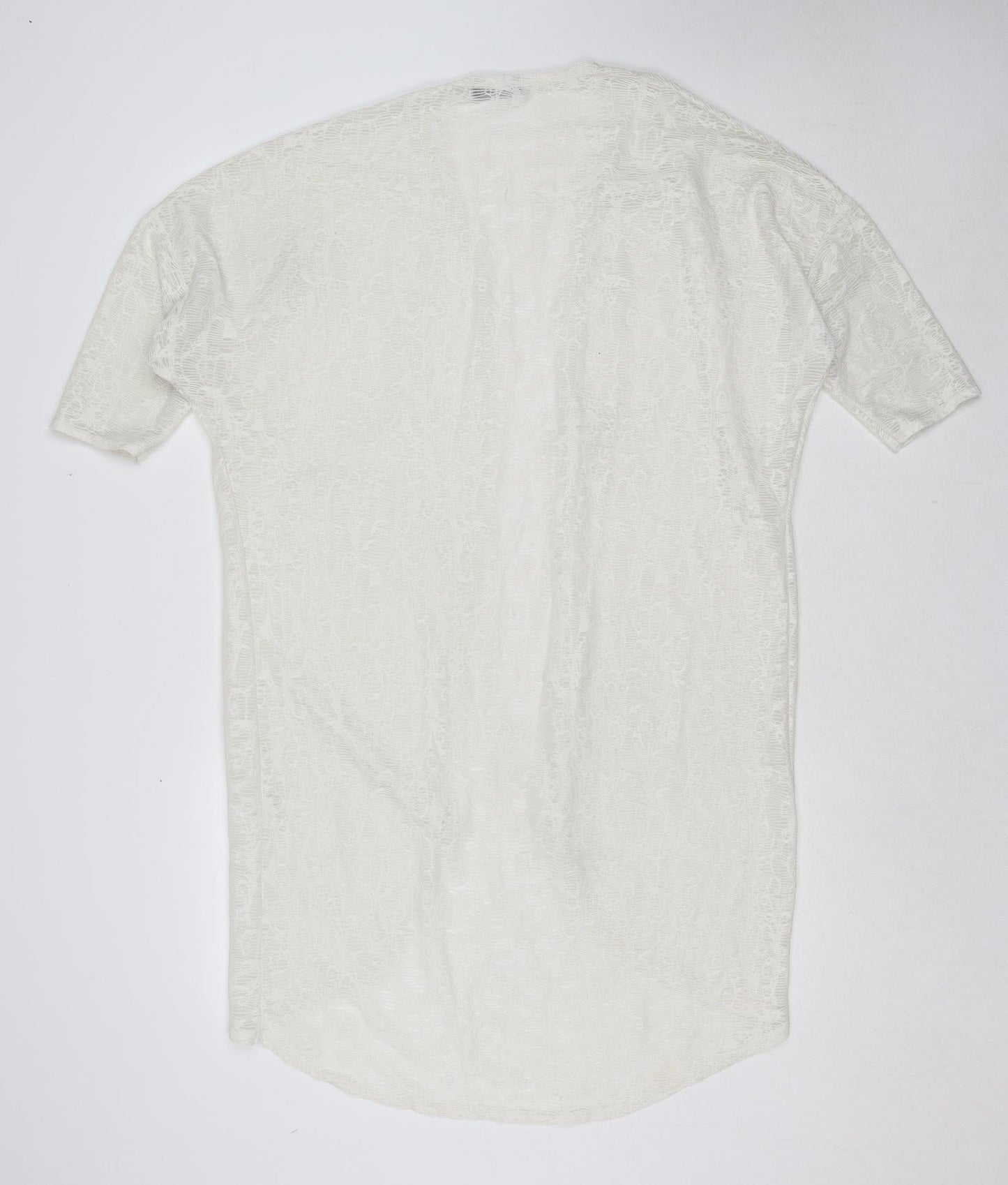 Ayanapa Womens White V-Neck Polyester Cardigan Jumper Size 8