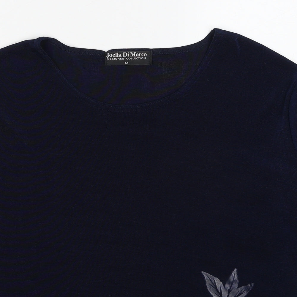 Womens UK Size M Joella Di Marco Blue Basic T-Shirt