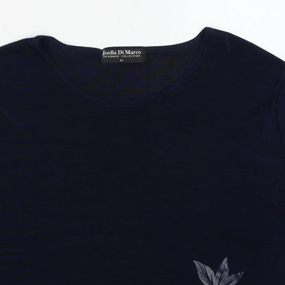Womens UK Size M Joella Di Marco Blue Basic T-Shirt
