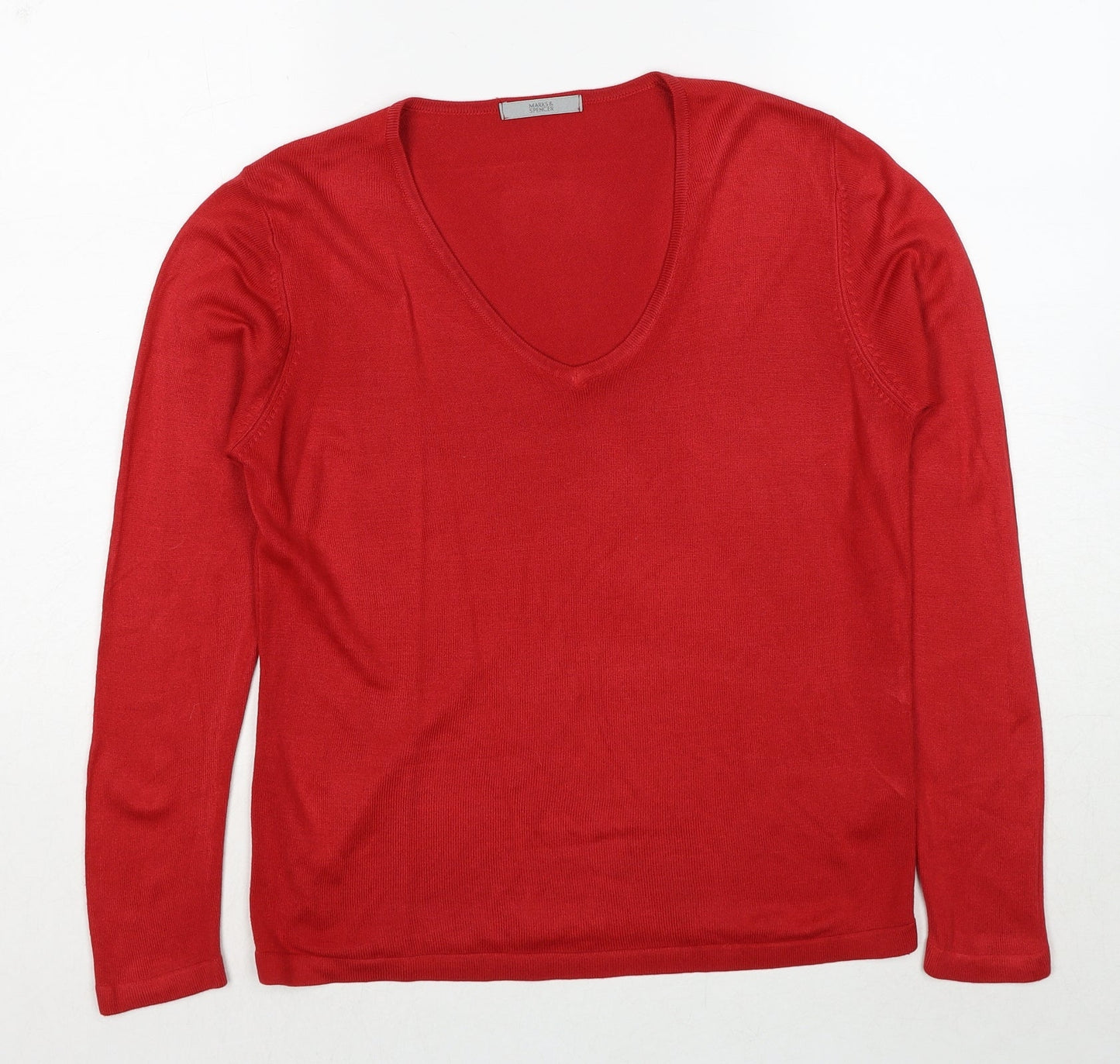 Womens UK Size 10 Marks and Spencer Red Pullover Jumper