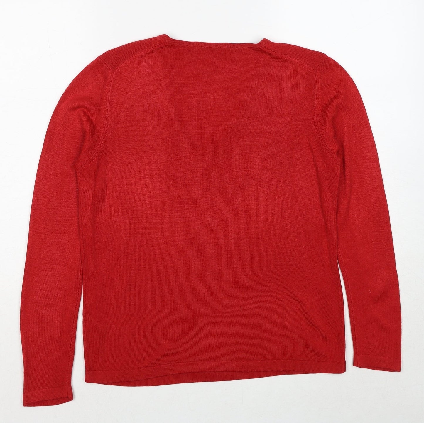 Womens UK Size 10 Marks and Spencer Red Pullover Jumper