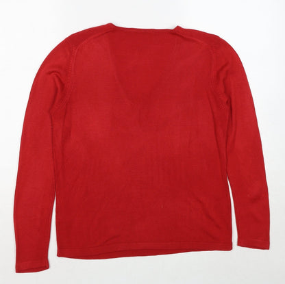 Womens UK Size 10 Marks and Spencer Red Pullover Jumper