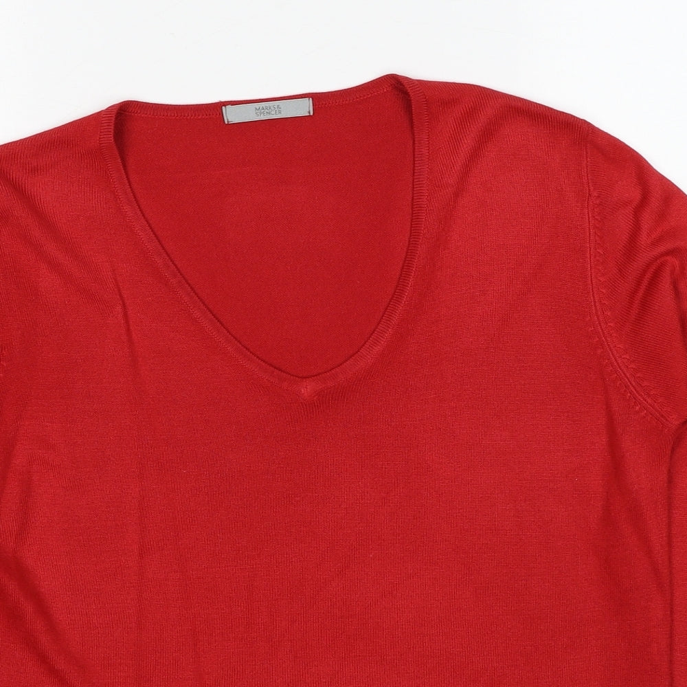 Womens UK Size 10 Marks and Spencer Red Pullover Jumper