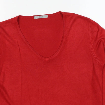 Womens UK Size 10 Marks and Spencer Red Pullover Jumper