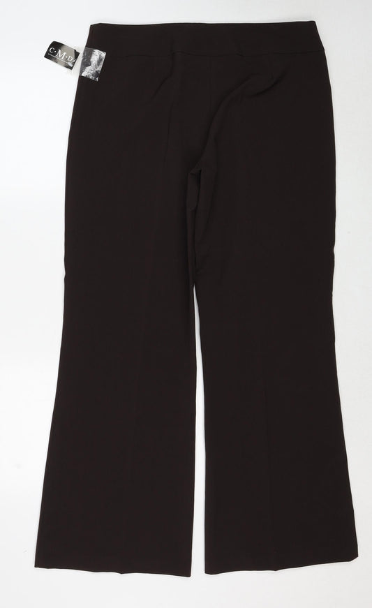 C.M.D Womens Brown Polyester Trousers Size 16 Regular Zip