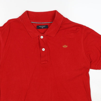 Industrialize Mens Red Cotton Polo Size XS Collared Pullover