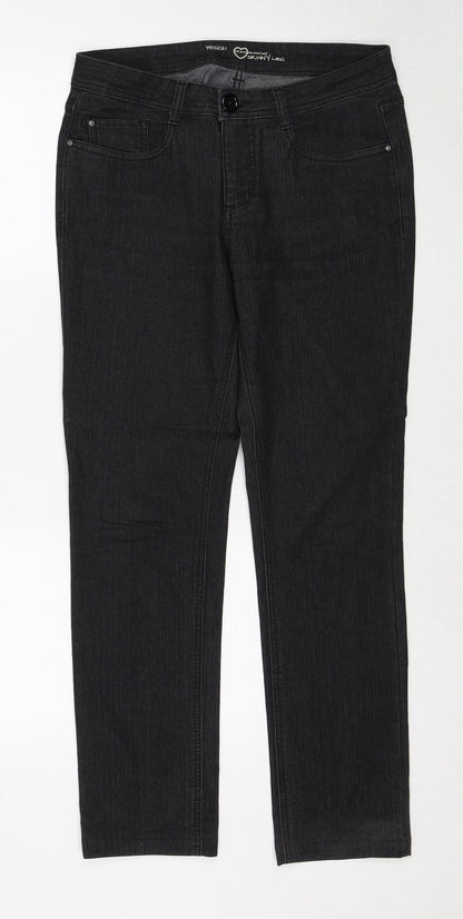 Yessica Womens Black Cotton Skinny Jeans Size 10 Regular Zip