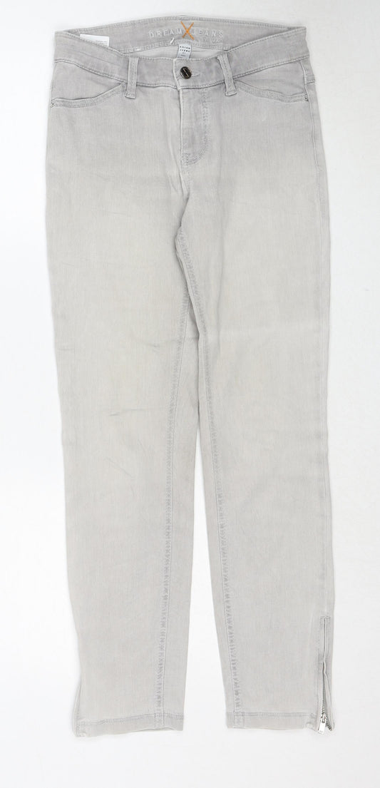MAC Womens Grey Cotton Straight Jeans Size 26 in Regular Zip