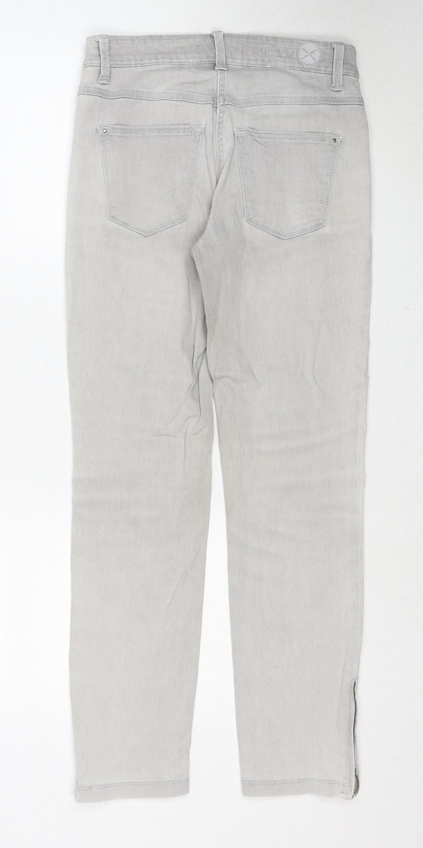 MAC Womens Grey Cotton Straight Jeans Size 26 in Regular Zip