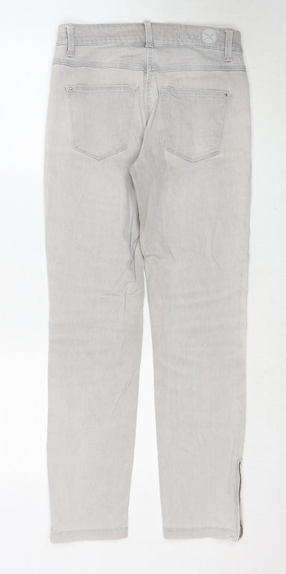 MAC Womens Grey Cotton Straight Jeans Size 26 in Regular Zip