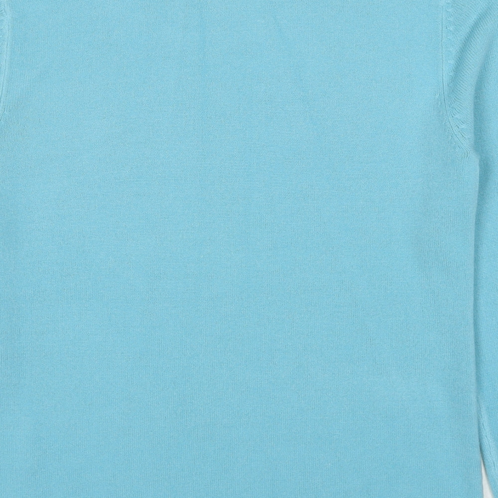 Authentic Womens Blue Round Neck Acrylic Pullover Jumper Size L