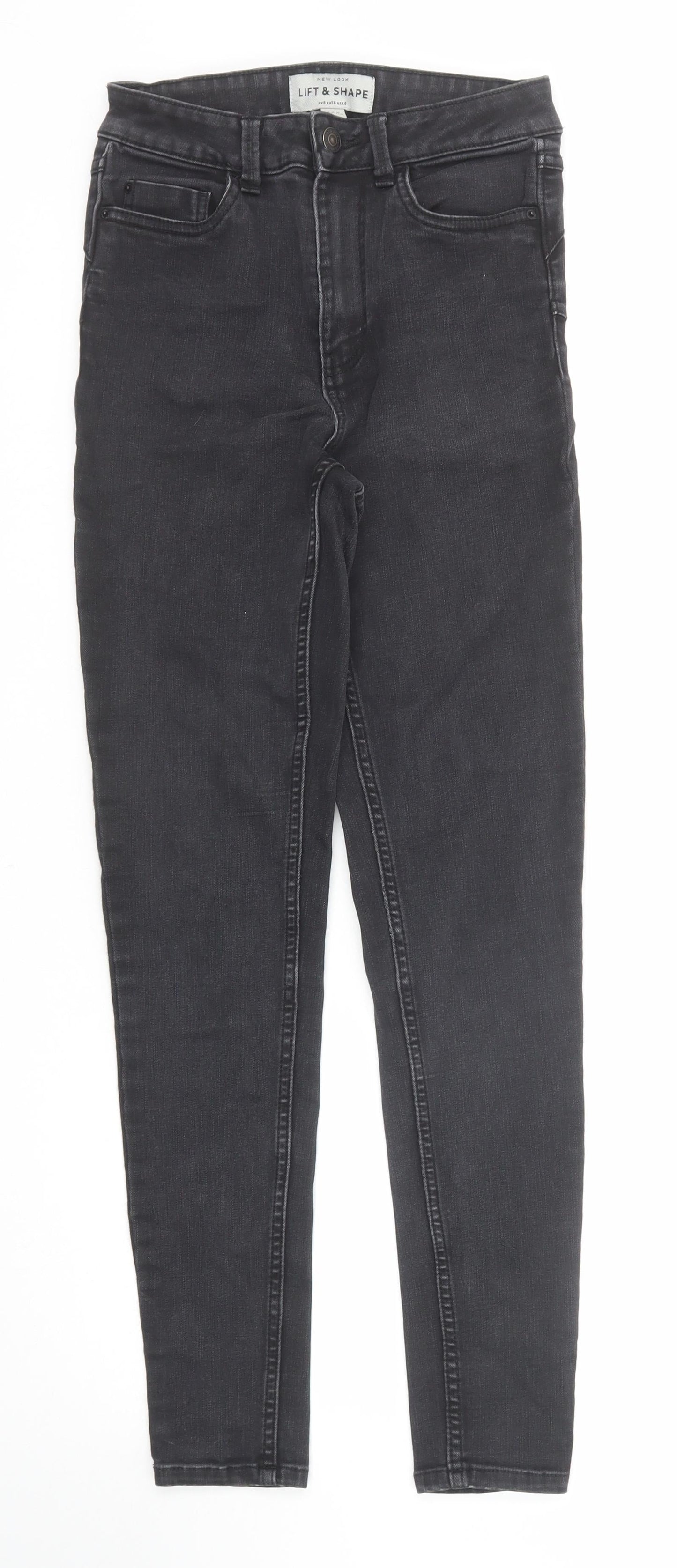 New Look Womens Black Cotton Skinny Jeans Size 8 Regular Zip