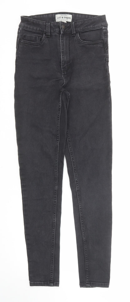 New Look Womens Black Cotton Skinny Jeans Size 8 Regular Zip