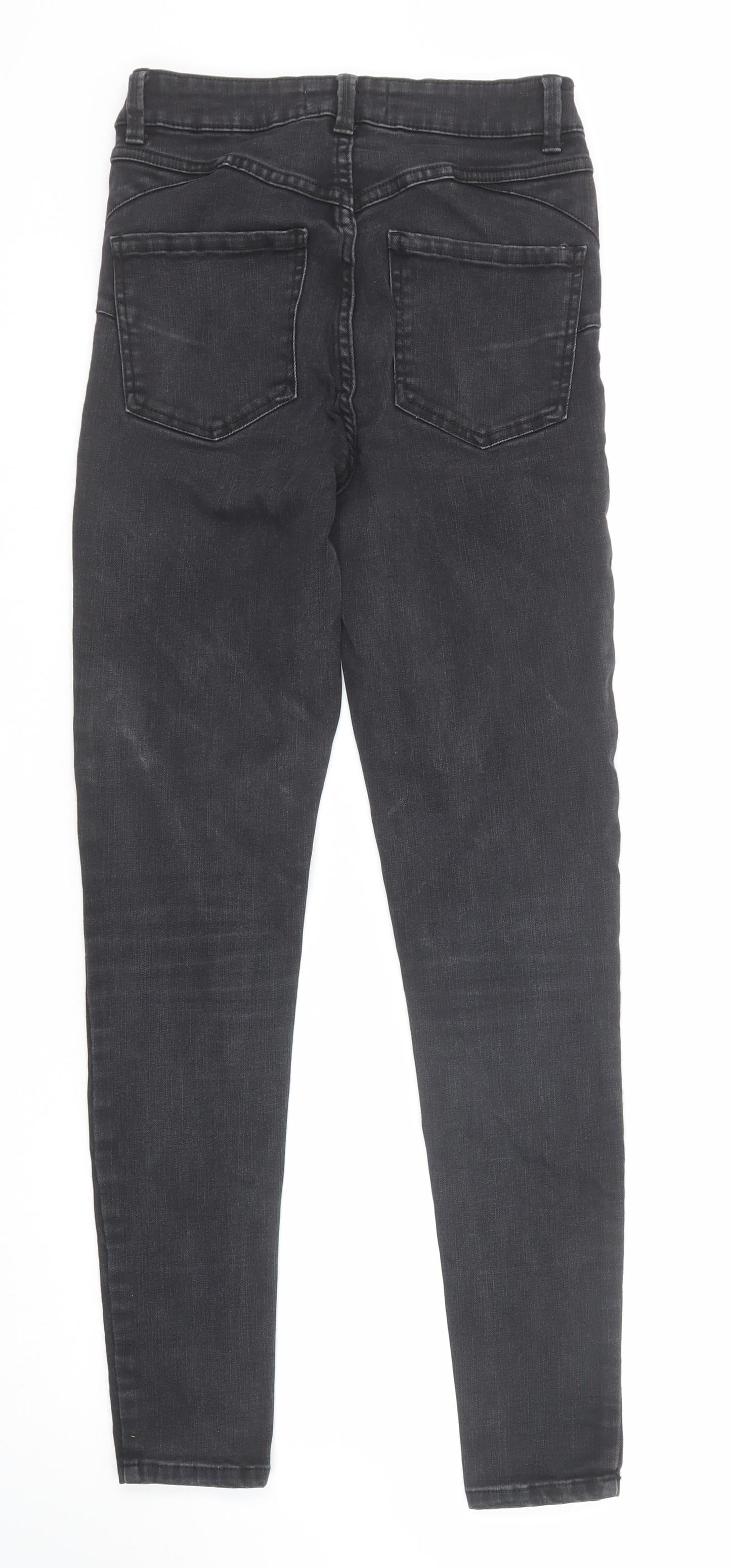 New Look Womens Black Cotton Skinny Jeans Size 8 Regular Zip