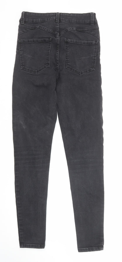 New Look Womens Black Cotton Skinny Jeans Size 8 Regular Zip