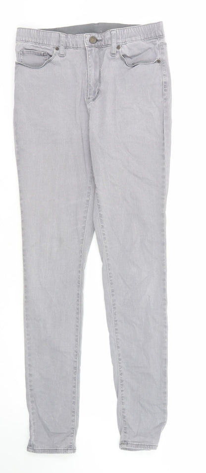 Uniqlo Womens Grey Cotton Skinny Jeans Size 29 in Regular Zip
