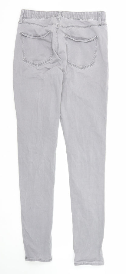 Uniqlo Womens Grey Cotton Skinny Jeans Size 29 in Regular Zip