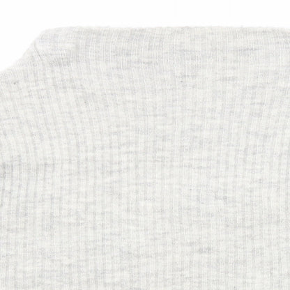 New Look Womens Grey Mock Neck Acrylic Pullover Jumper Size M
