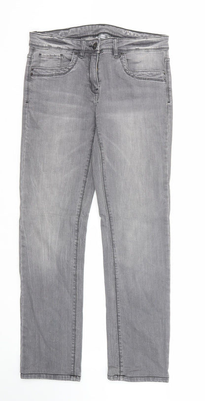 Womens UK Size 8 Up Fashion Regular Fit Straight Grey Jeans