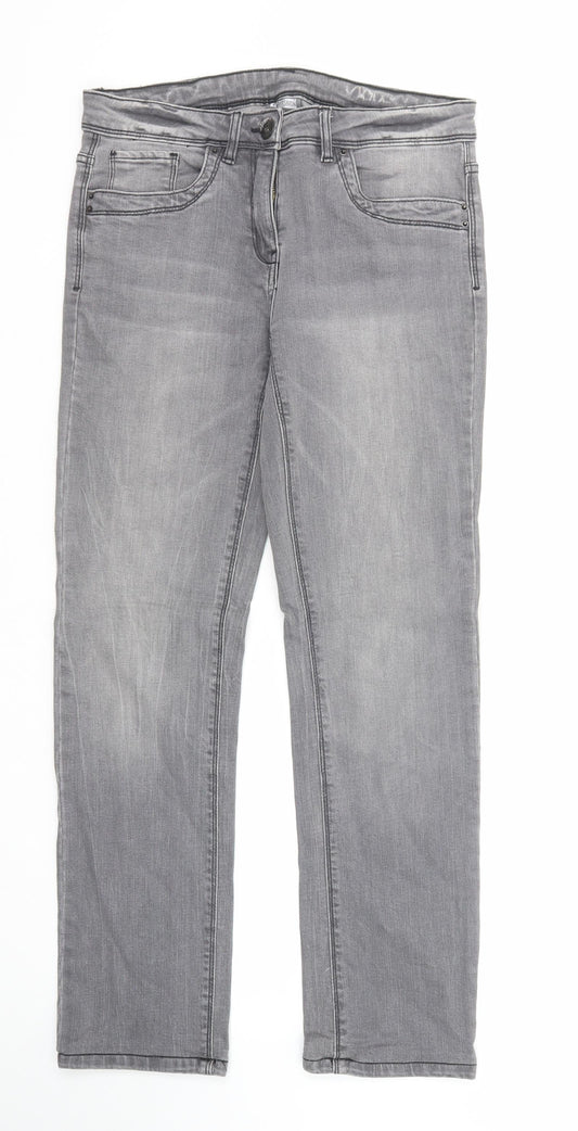 Womens UK Size 8 Up Fashion Regular Fit Straight Grey Jeans