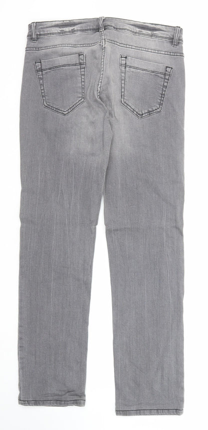 Womens UK Size 8 Up Fashion Regular Fit Straight Grey Jeans