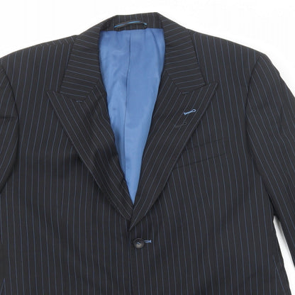Mens UK Size 40 Red Herring Regular Black Suit Jacket