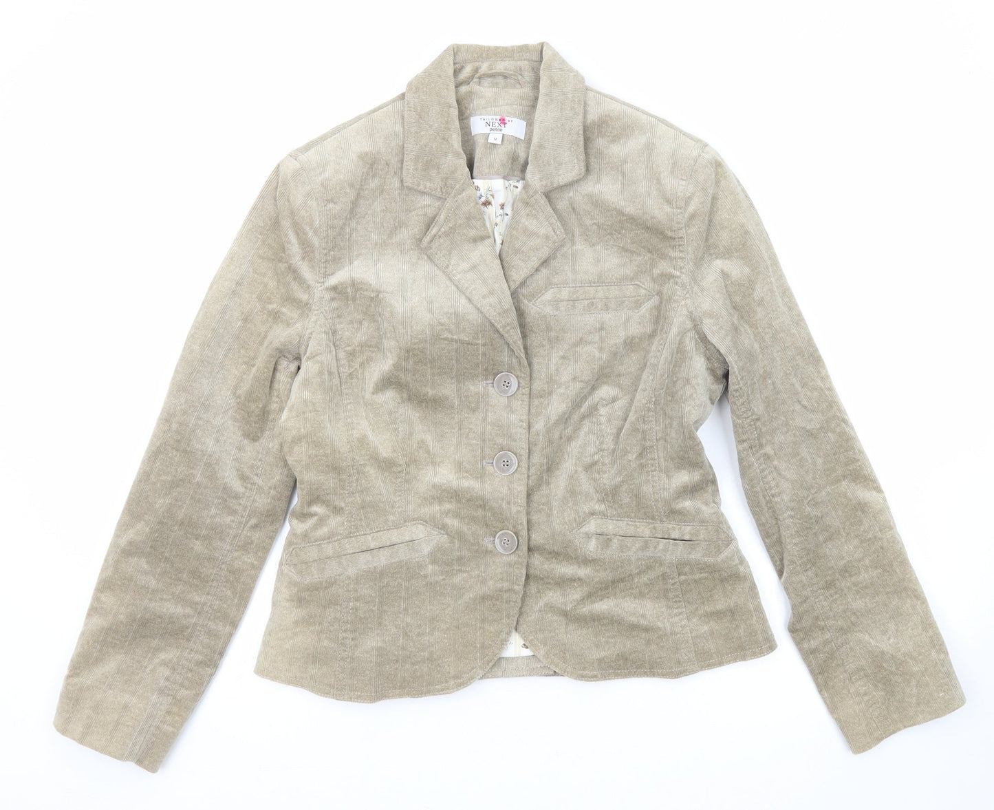 NEXT Womens Beige Cotton Jacket Blazer Size 12