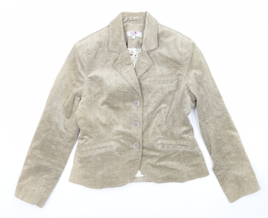NEXT Womens Beige Cotton Jacket Blazer Size 12