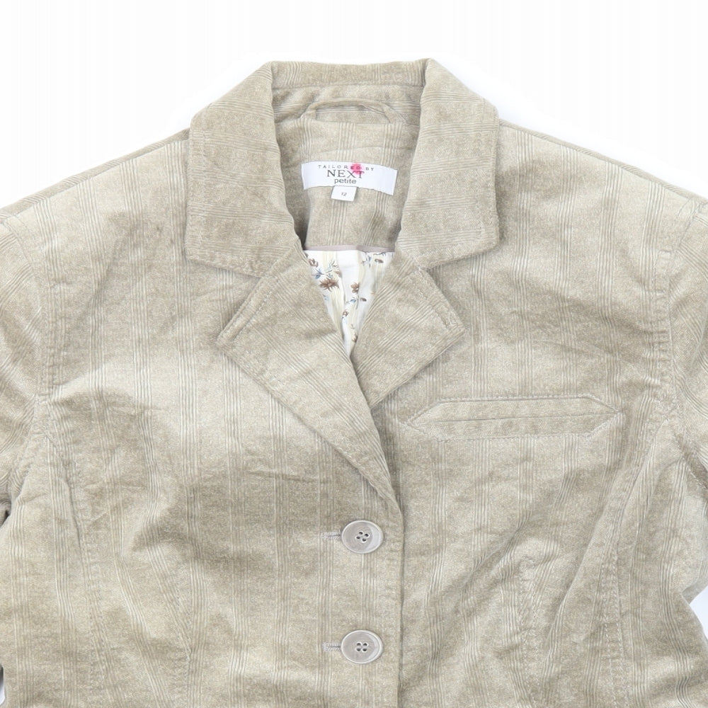 NEXT Womens Beige Cotton Jacket Blazer Size 12