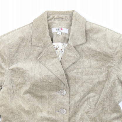 NEXT Womens Beige Cotton Jacket Blazer Size 12