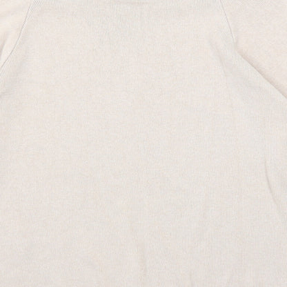 Basic Womens Pink Boat Neck Cotton Pullover Jumper Size L