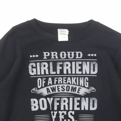 Gildan Womens Black Cotton Pullover Sweatshirt Size S Pullover