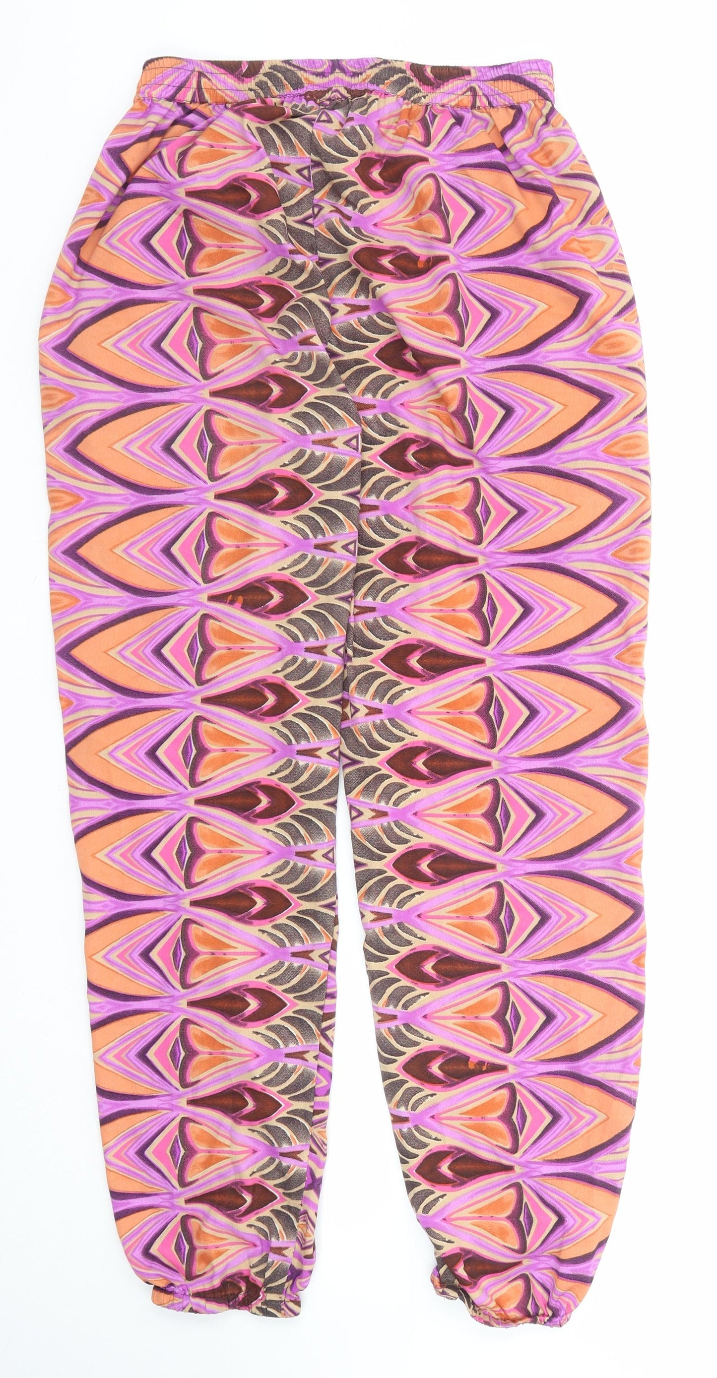 Womens UK Size 8 Boohoo Regular Fit Harem Multicoloured Trousers